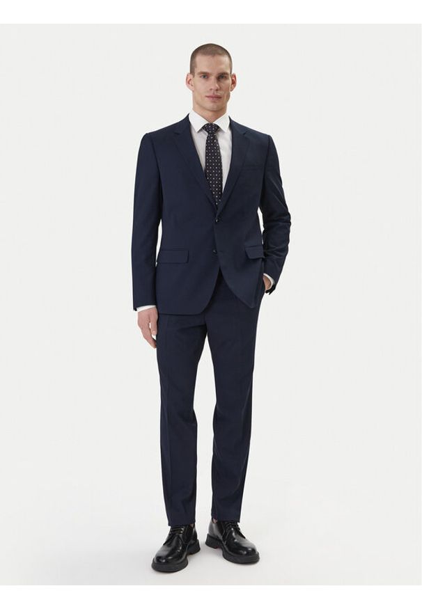 Hugo - HUGO Garnitur Henry/Getlin232X 50557616 Granatowy Slim Fit. Kolor: niebieski. Materiał: syntetyk