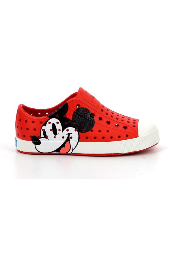 Native Shoes - Buty miejskie dziecięce NATIVE JEFFERSON PRINT YOUTH DISNEY. Kolor: czerwony. Wzór: nadruk, motyw z bajki. Sport: turystyka piesza