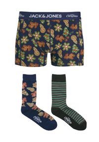 Jack & Jones Komplet bokserki i skarpety Gingerbread Giftbox 12285133 Kolorowy. Materiał: bawełna. Wzór: kolorowy
