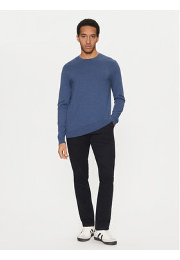 Selected Homme Sweter 16074682 Granatowy Regular Fit. Kolor: niebieski. Materiał: bawełna