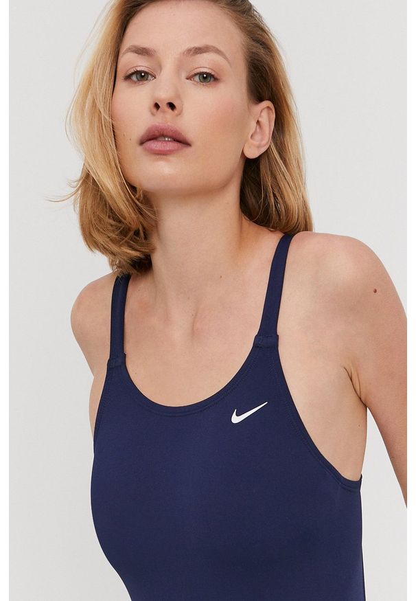 Nike - Strój kąpielowy. Kolor: niebieski. Materiał: dzianina