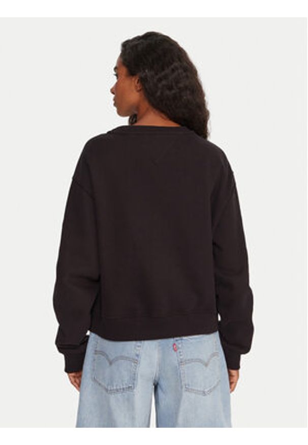 Tommy Jeans Bluza Silver Script DW0DW21961 Czarny Regular Fit. Kolor: czarny. Materiał: bawełna