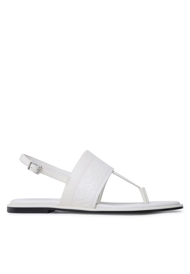 Calvin Klein Sandały Almond Tp Sandal HW0HW01536 Écru. Materiał: skóra