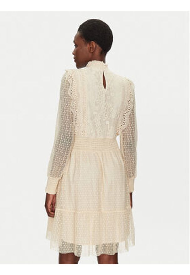 YAS Sukienka koktajlowa Sophia 26032212 Beżowy Regular Fit. Kolor: beżowy. Materiał: bawełna, syntetyk. Styl: wizytowy