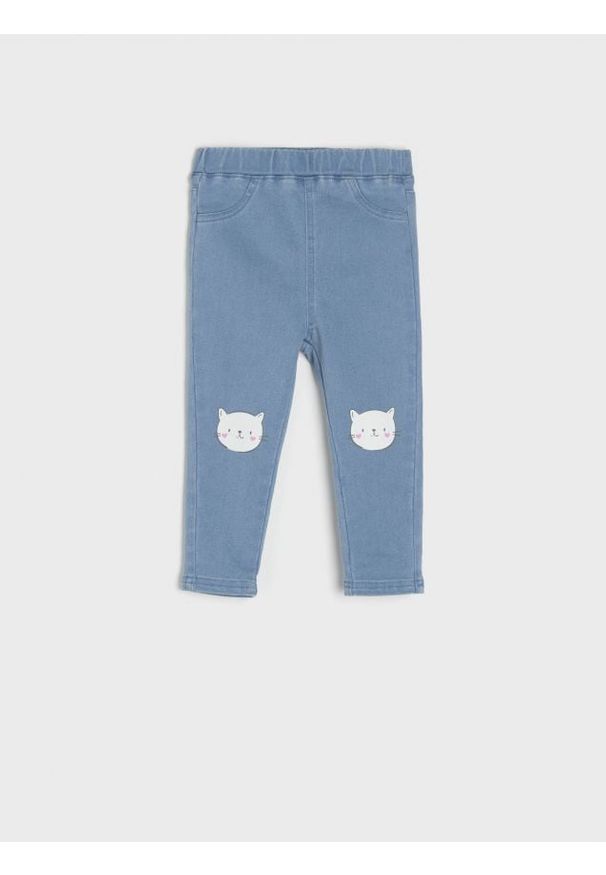 Sinsay - Jegginsy - niebieski. Kolor: niebieski. Materiał: tkanina, bawełna