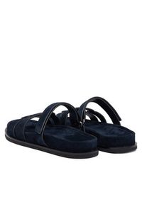 Tory Burch Klapki Ines Sport Slide 163481 Granatowy. Kolor: niebieski. Materiał: skóra, zamsz. Styl: sportowy #4