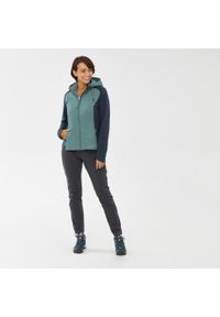 quechua - Bluza turystyczna damska Quechua NH500 hybrydowa. Kolor: zielony, wielokolorowy, niebieski. Materiał: materiał, tkanina