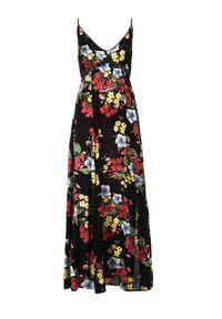 Born2be - Czarna Sukienka Eirevianna. Kolor: czarny. Materiał: koronka. Długość rękawa: na ramiączkach. Wzór: kwiaty #4