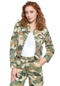 Lee - DAMSKA KURTKA JEANSOWA LEE CROPPED RIDER JACKET CAMOUFLAGE L54CCW03 112112756. Materiał: jeans. Wzór: moro