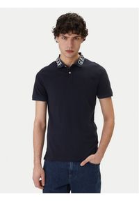 Guess Polo M6GP66 K3070 Granatowy Slim Fit. Typ kołnierza: polo. Kolor: niebieski. Materiał: bawełna #1