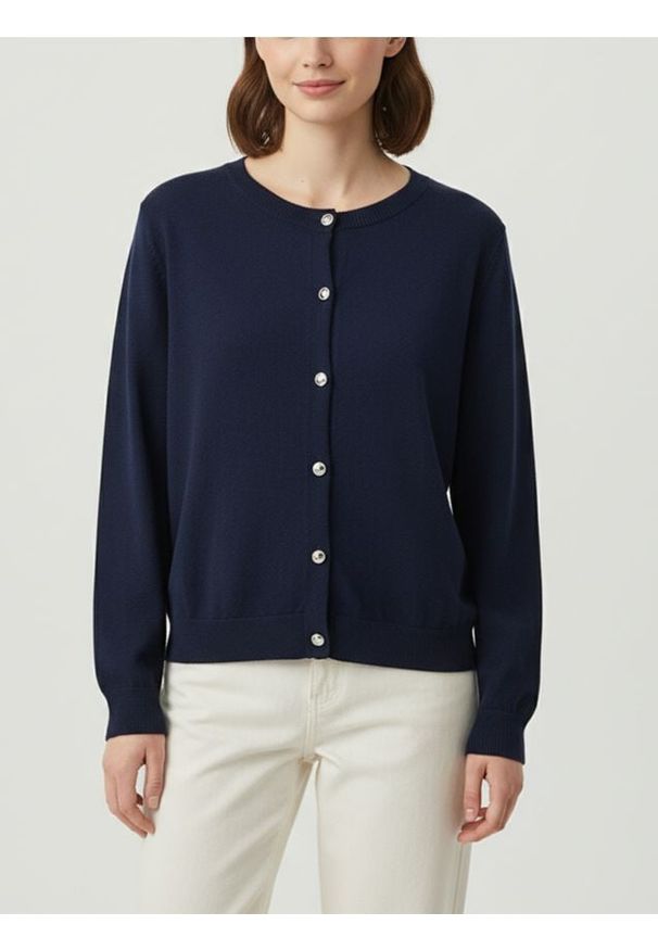 Sinsay - Kardigan z ozdobnymi guzikami - granatowy. Kolor: niebieski