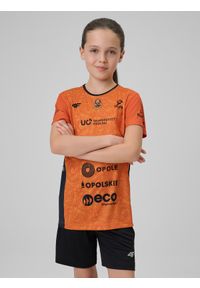 4f - 4F Koszulka meczowa replika domowa z sezonu 2025/26 dziecięca 4F x Uni Opole - pomarańczowa 98/104. Okazja: do domu. Kolor: pomarańczowy. Materiał: dzianina, materiał. Wzór: nadruk. Sezon: lato. Styl: młodzieżowy, sportowy #1