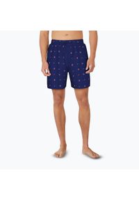 Szorty kąpielowe męskie Nike Luxe Letter 7" Volley. Kolor: niebieski