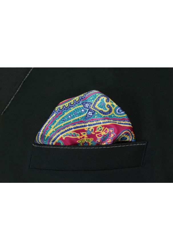 Alties - Poszetka Męska ALTIES, Bordowo-Żółta Wzór Paisley, Łezki, Męska, Elegancka. Kolor: czerwony, wielokolorowy, złoty, żółty. Materiał: poliester. Wzór: paisley