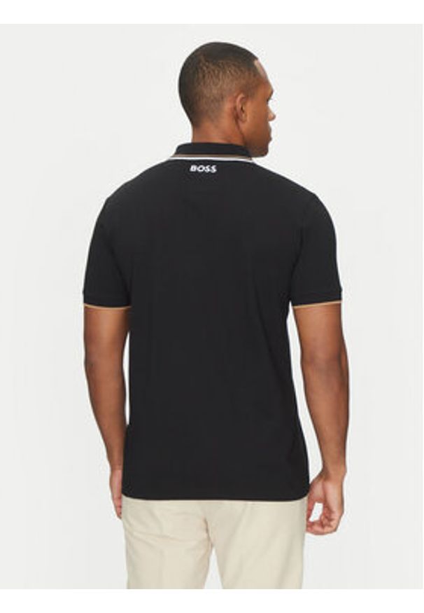 BOSS Polo Paddy Pro 50469102 Czarny Regular Fit. Typ kołnierza: polo. Kolor: czarny. Materiał: syntetyk