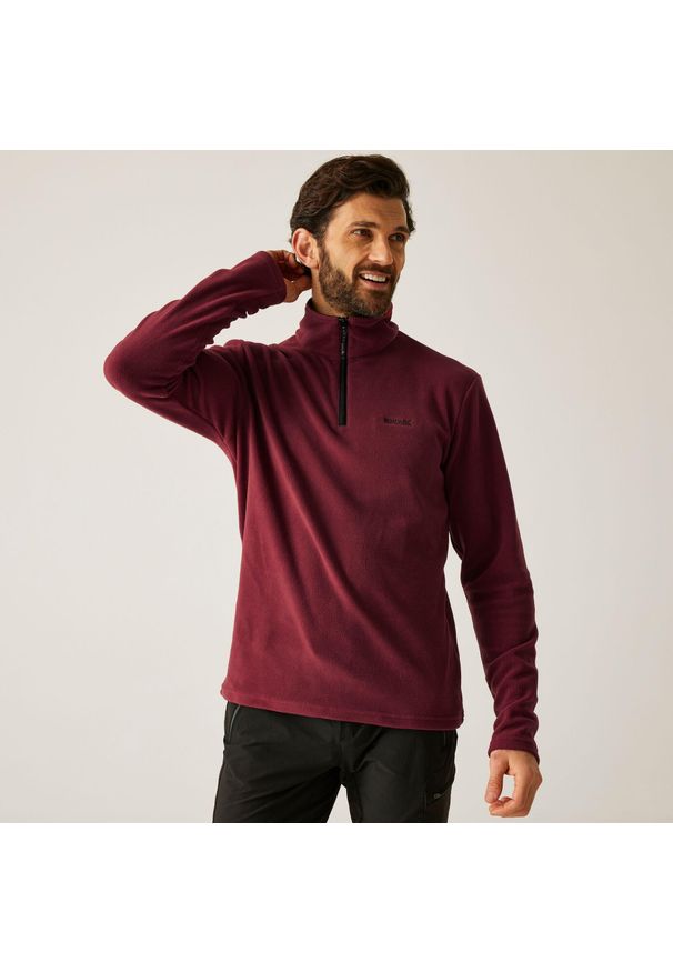 Regatta - Thompson Męski lekki polar turystyczny z zamkiem błyskawicznym do połowy. Kolor: czerwony, wielokolorowy, brązowy. Materiał: polar. Sport: turystyka piesza