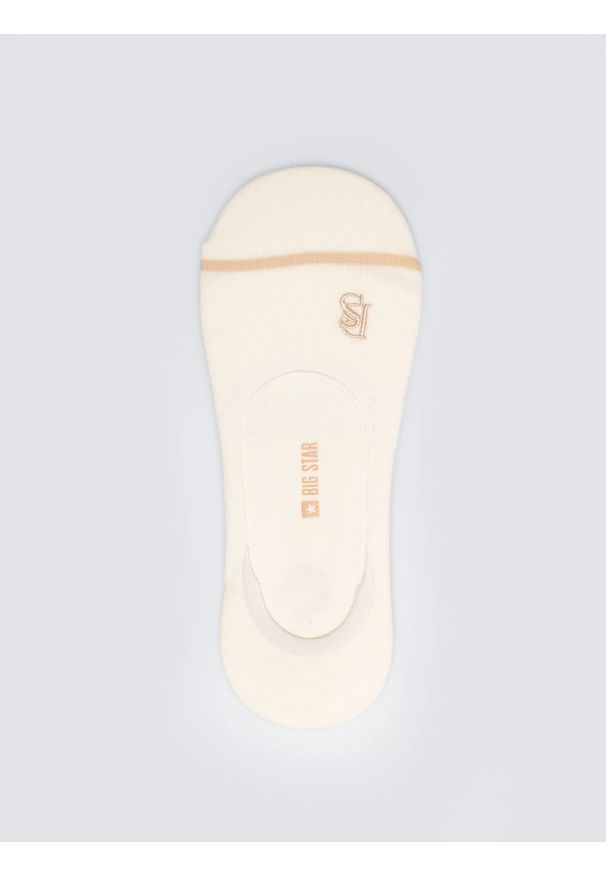 Big-Star - Stopki damskie bawełniane białe Nastka 100. Kolor: biały. Materiał: bawełna. Wzór: aplikacja, haft