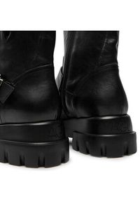 AGL Botki Chunky Biker D756589PGKD0711013 Czarny. Kolor: czarny. Materiał: skóra