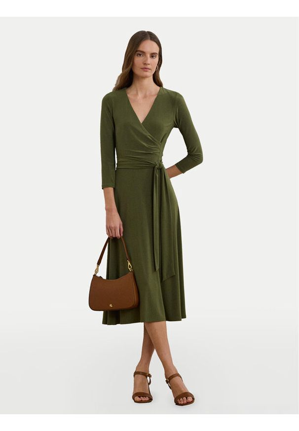 Lauren Ralph Lauren - LAUREN RALPH LAUREN Sukienka codzienna 250769904042 Khaki Regular Fit. Okazja: na co dzień. Kolor: brązowy. Materiał: syntetyk. Typ sukienki: proste. Styl: casual