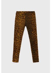Guess Legginsy dziecięce kolor brązowy wzorzyste. Kolor: brązowy. Materiał: dzianina #1