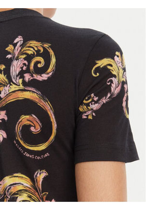 Versace Jeans Couture T-Shirt 78HAH6P8 Czarny Slim Fit. Kolor: czarny. Materiał: bawełna