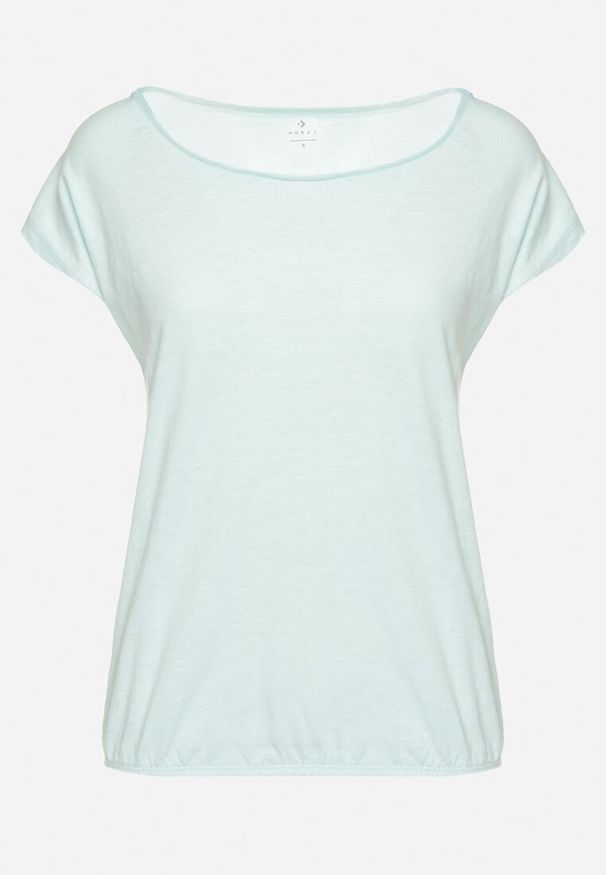 Born2be - Jasnoniebieski Bawełniany T-shirt w Klasycznym Stylu Raliessa. Okazja: na co dzień. Kolor: niebieski. Materiał: bawełna. Sezon: lato, wiosna. Styl: klasyczny