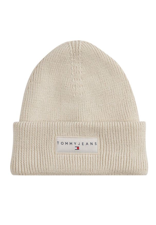 Tommy Jeans Czapka Tjw Linear Beanie AW0AW17913 Écru. Materiał: materiał, bawełna