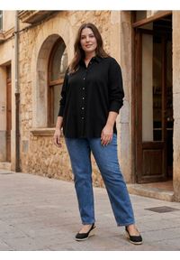 Sinsay - Koszula z domieszką lnu - czarny. Kolor: czarny. Materiał: len #1