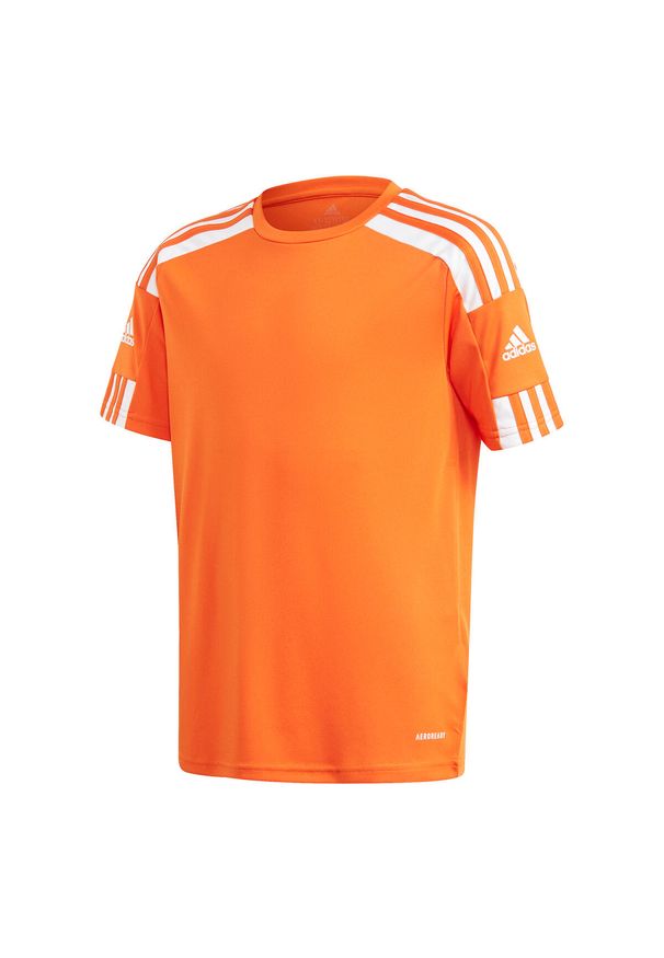 Adidas - Koszulka piłkarska dla dzieci adidas Squadra 21 Jersey. Kolor: biały, wielokolorowy, pomarańczowy. Materiał: jersey. Sport: piłka nożna
