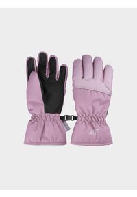 4f - Rękawice narciarskie Thinsulate© dziewczęce - pudrowy róż. Kolor: różowy. Materiał: materiał, syntetyk. Technologia: Thinsulate. Sport: narciarstwo #1