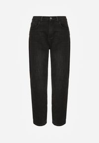 Renee - Czarne Jeansy Mom Fit High Waist z Dodatkiem Wiskozy Aclonea. Stan: podwyższony. Kolor: czarny. Długość: krótkie. Styl: elegancki, klasyczny #3