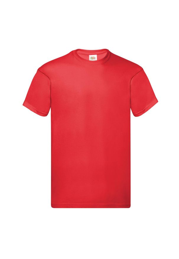 FRUIT OF THE LOOM - Oryginalna Bawełniana Koszulka Unisex Dla Dorosłych. Kolor: czerwony. Materiał: bawełna