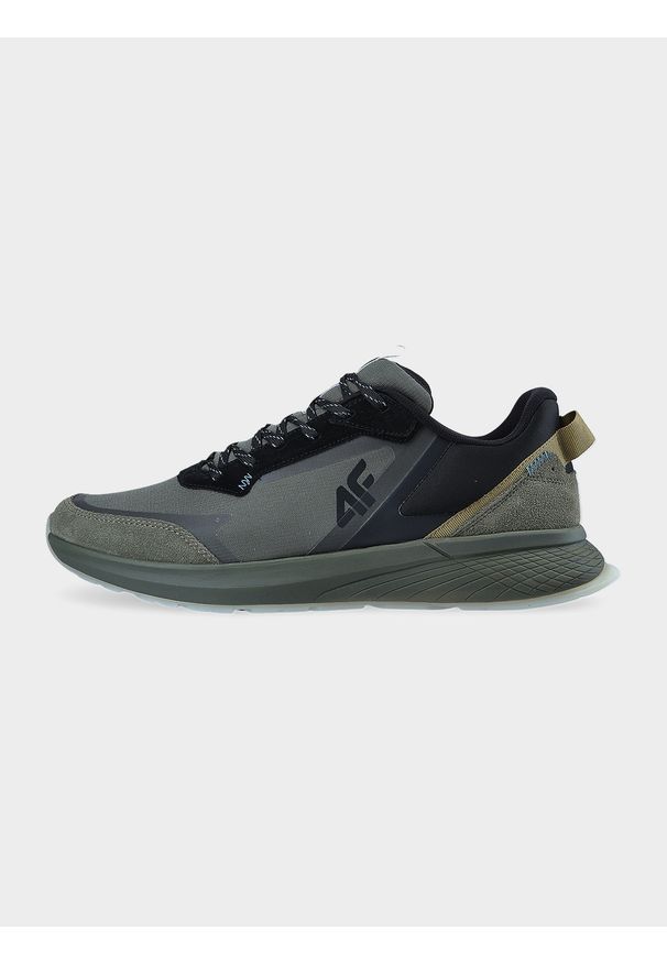 4f - Buty sneakersy ALL-YEAR z wkładką Ortholite Hybrid Plus męskie. Kolor: oliwkowy, brązowy, wielokolorowy. Materiał: materiał, nylon, zamsz, guma. Szerokość cholewki: normalna. Sport: turystyka piesza