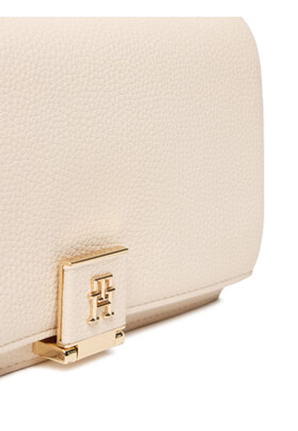 TOMMY HILFIGER - Tommy Hilfiger Torebka Th Her Flap W/Chain AW0AW17403 Beżowy. Kolor: beżowy. Materiał: skórzane