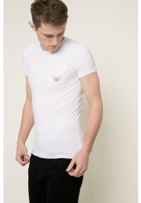 Emporio Armani Underwear - T-shirt. Kolor: biały. Materiał: materiał, dzianina. Wzór: nadruk, gładki