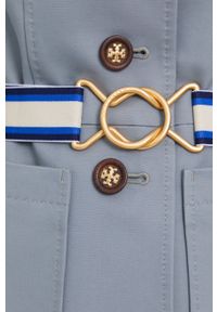 Tory Burch Marynarka jednorzędowa gładka. Okazja: na co dzień. Kolor: niebieski. Materiał: tkanina. Wzór: gładki. Styl: casual #3