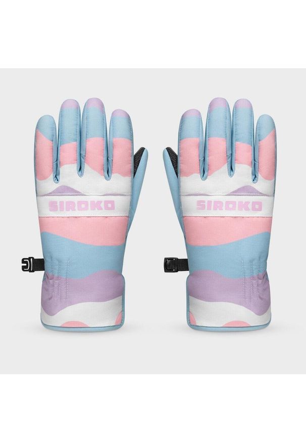 SIROKO - Dziecęce rękawice na snowboard i narty Sporty zimowe Siroko Bubbles. Kolor: wielokolorowy. Materiał: syntetyk, tkanina. Technologia: Thinsulate. Sezon: zima. Sport: snowboard, narciarstwo