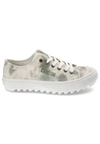 Big-Star - Zielone Trampki Big Star Modne Buty Damskie. Okazja: na co dzień. Kolor: zielony. Materiał: materiał. Szerokość cholewki: normalna. Wzór: moro. Styl: casual, militarny #6