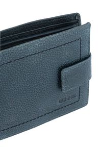Ochnik - Granatowy skórzany portfel męski. Kolor: niebieski. Materiał: skóra #6