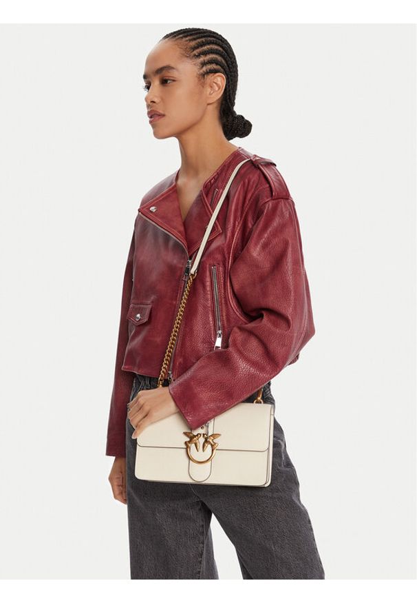 Pinko - PINKO Torebka Love One Classic ST.CL Al 25-26 PLTT 105857 A0F1 Biały. Kolor: biały. Materiał: skórzane