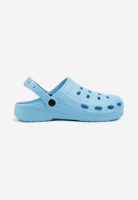 Born2be - Jasnoniebieskie Klapki z Ażurową Cholewką Lumacine. Nosek buta: okrągły. Kolor: niebieski. Wzór: ażurowy. Sezon: lato. Obcas: na obcasie. Styl: klasyczny. Wysokość obcasa: niski #5