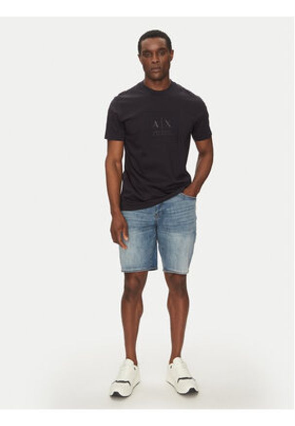 Armani Exchange Szorty jeansowe XM000073 AF13331 MB001 Niebieski Slim Fit. Kolor: niebieski. Materiał: bawełna