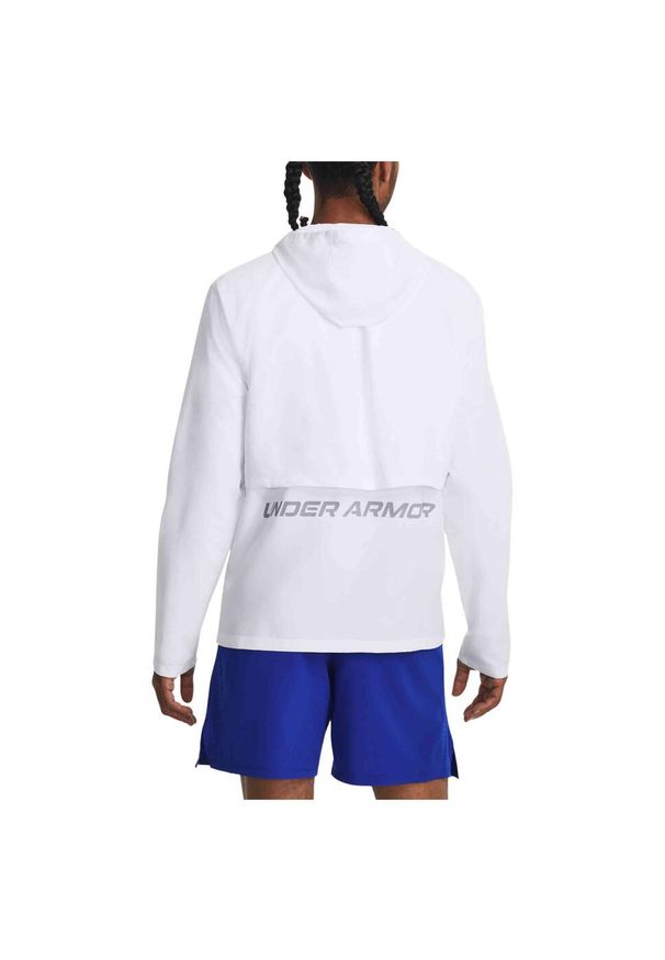 Kurtka do biegania męska Under Armour Storm Run Hooded. Kolor: biały. Sport: bieganie