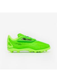 KIPSTA - Buty piłkarskie dla dzieci Kipsta 160 Easy MG. Nosek buta: okrągły. Zapięcie: rzepy. Kolor: zielony. Materiał: poliester. Szerokość cholewki: normalna. Sport: piłka nożna