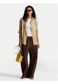 Polo Ralph Lauren Koszula 211970730506 Beżowy Regular Fit. Typ kołnierza: polo. Kolor: beżowy. Materiał: len #4