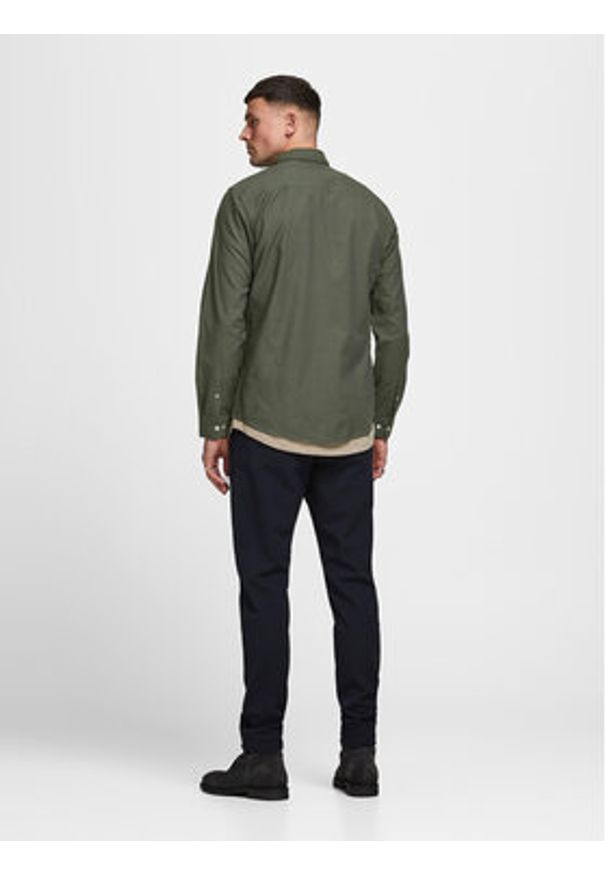Jack & Jones Koszula 12182486 Zielony Slim Fit. Kolor: zielony. Materiał: bawełna