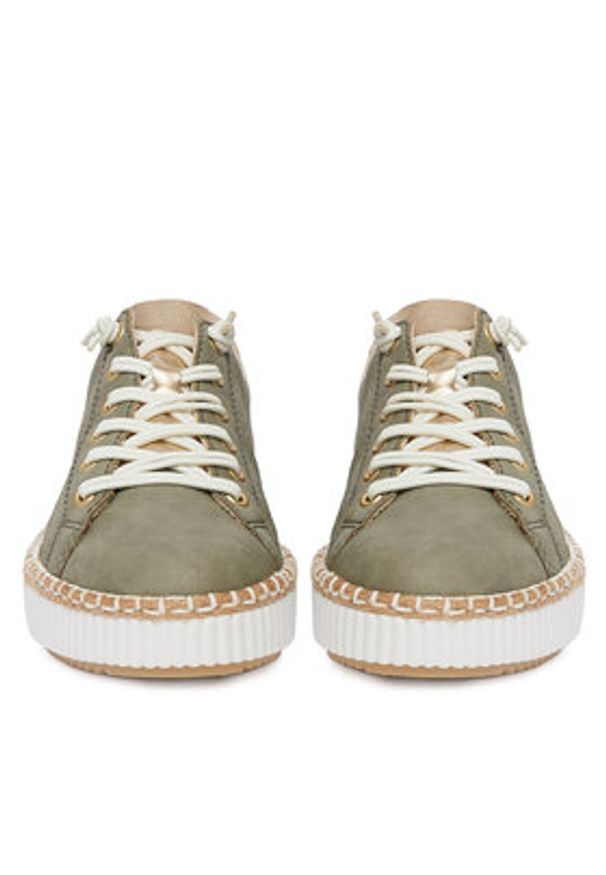Rieker Sneakersy M2952-52 Khaki. Kolor: brązowy. Materiał: skóra