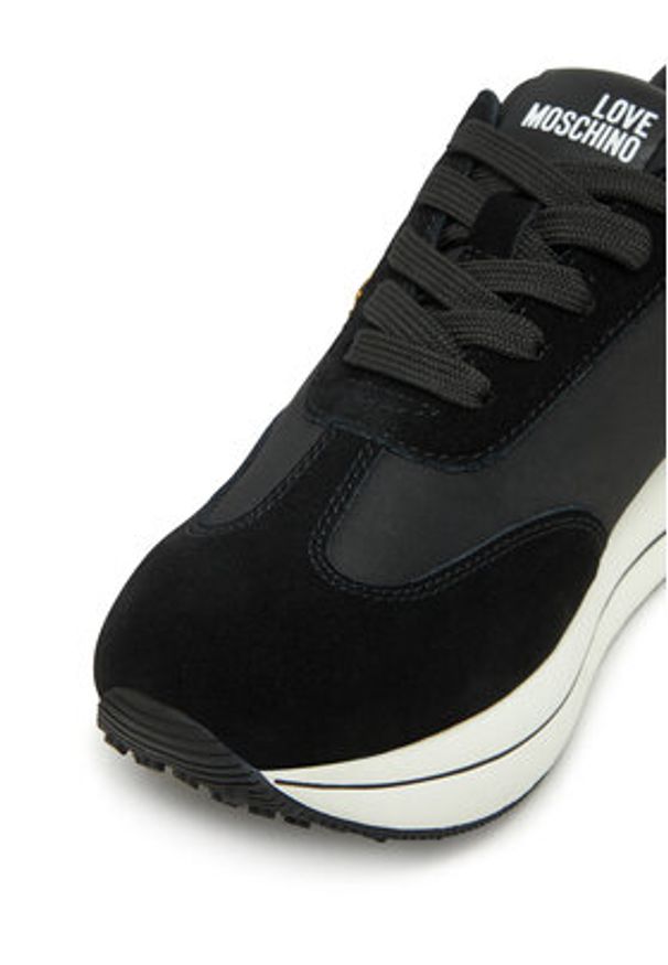 Love Moschino - LOVE MOSCHINO Sneakersy JA15074G1MINA00A Czarny. Kolor: czarny. Materiał: materiał