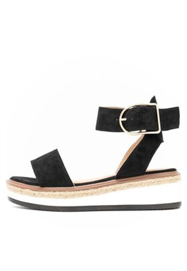 DeeZee Sandały WS091-01 Czarny. Kolor: czarny. Materiał: materiał