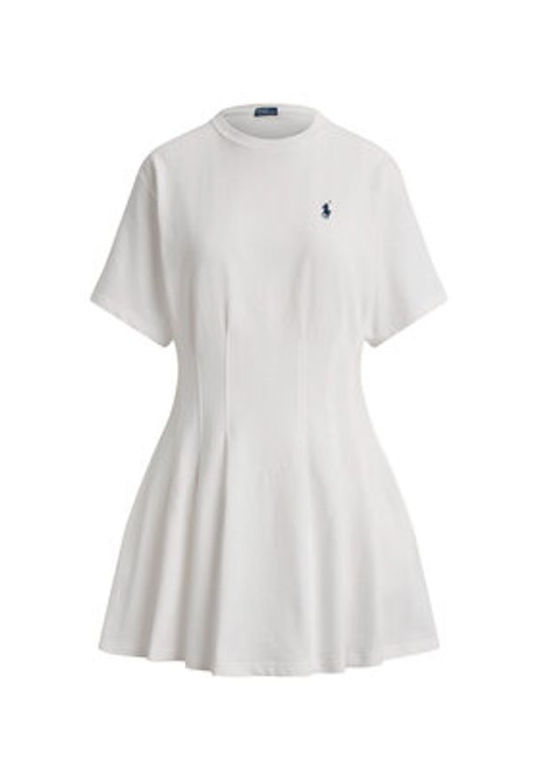 Polo Ralph Lauren Sukienka codzienna 211A96342002 Biały Slim Fit. Okazja: na co dzień. Typ kołnierza: polo. Kolor: biały. Materiał: bawełna. Typ sukienki: proste. Styl: casual